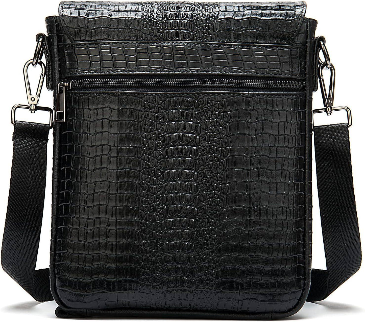 Crocodile Embossed Leather Sling Bag – Rugged & Refined