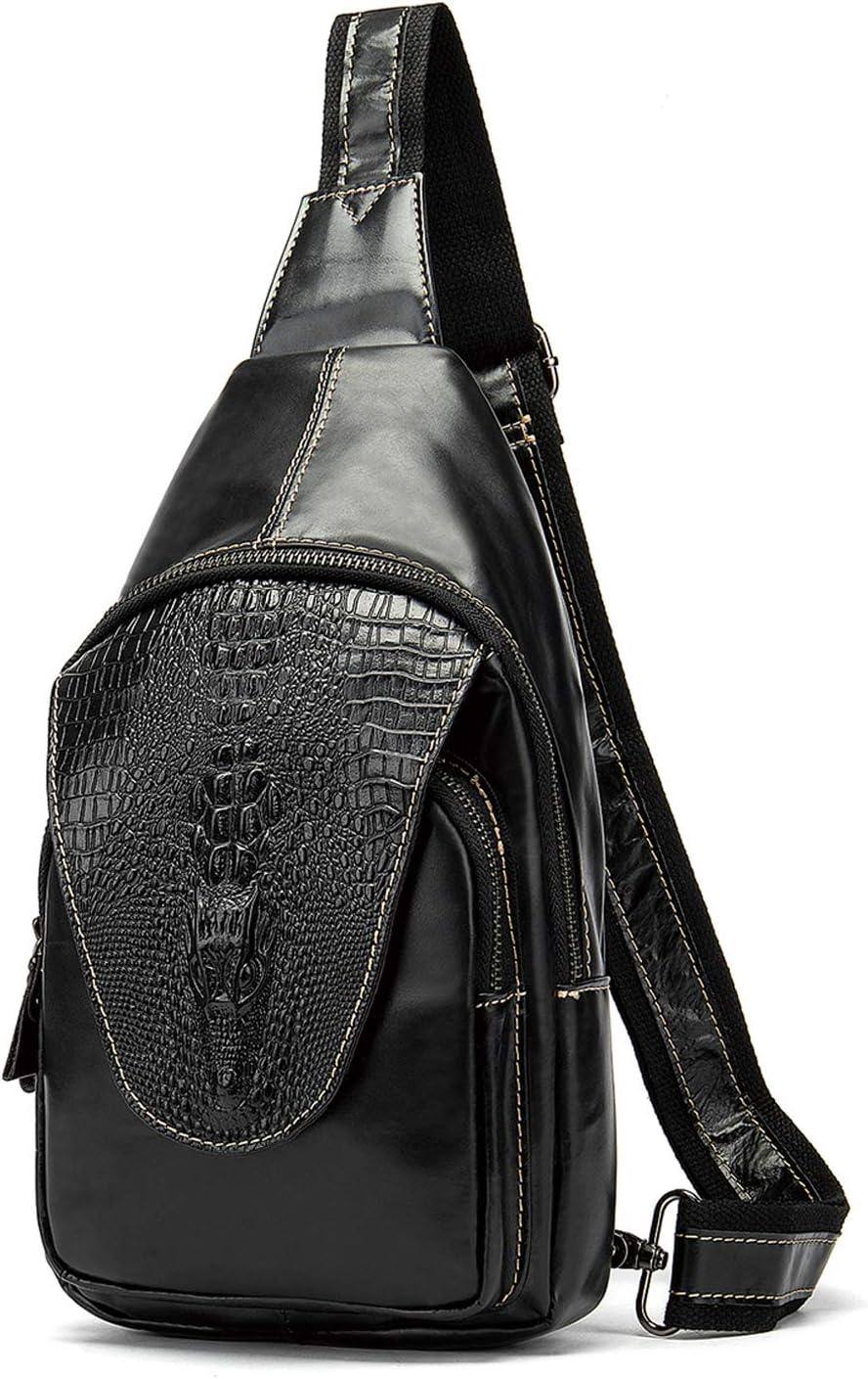 Crocodile Embossed Leather Sling Bag – Bold & Modern
