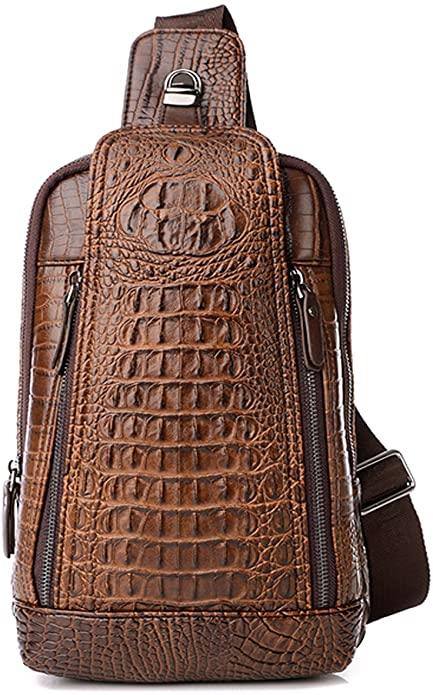 Croc Design Leather Sling Bag – Sophisticated & Practical