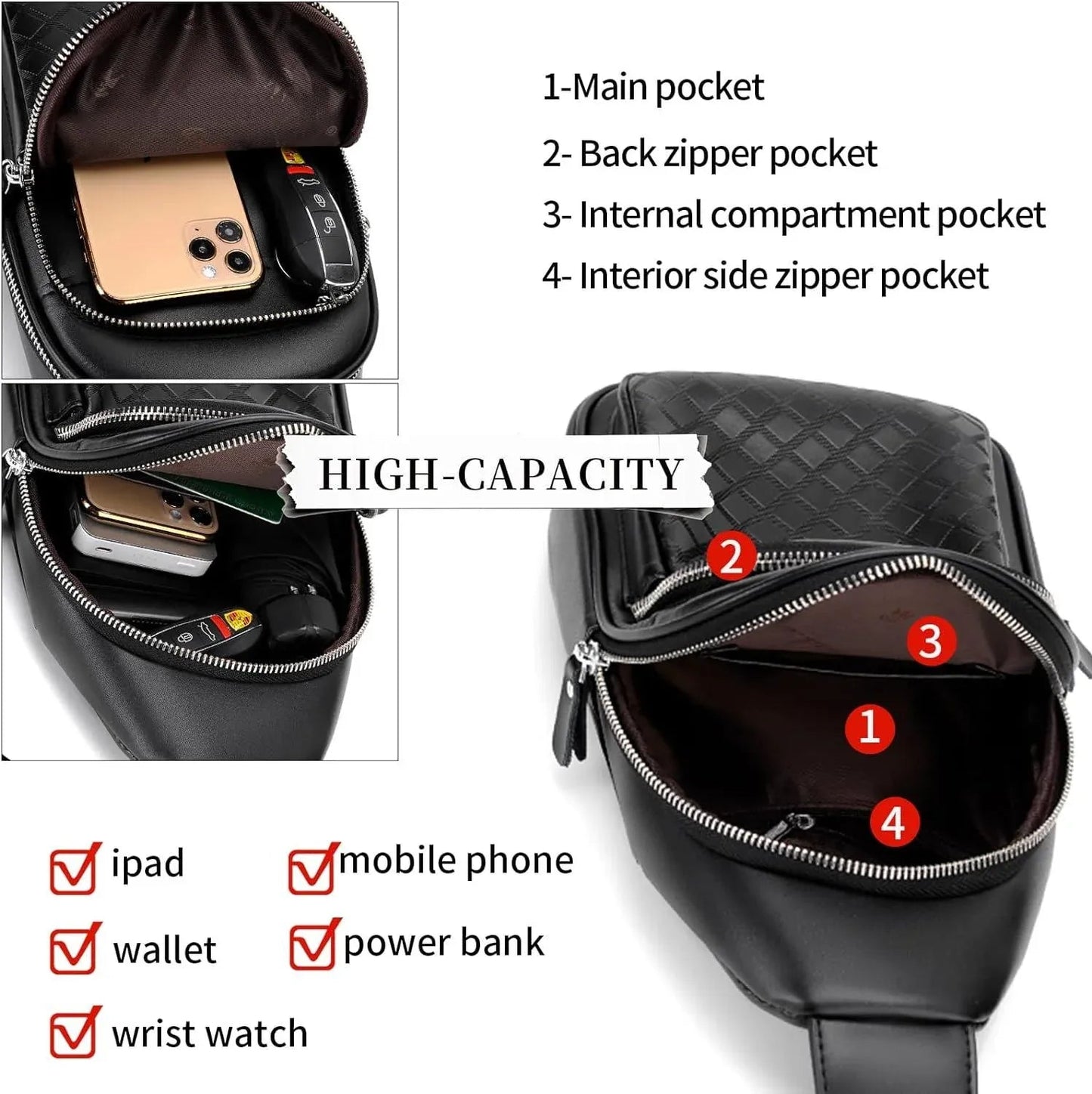 Vegan Leather Sling Backpack – Vintage & Modern