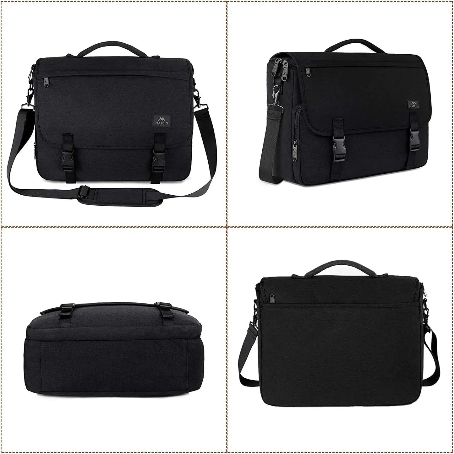 Nylon Messenger Bag – Water-Resistant 15.6″ Laptop Crossbody