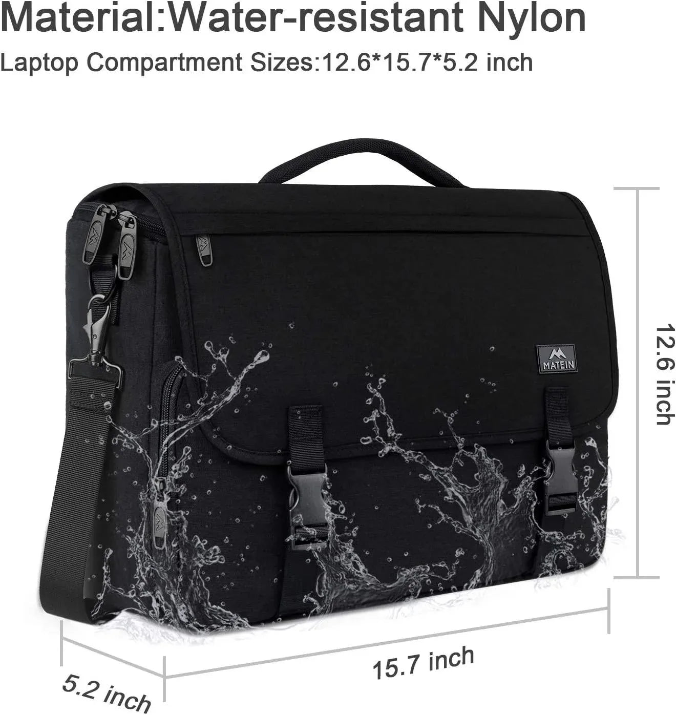 Nylon Messenger Bag – Water-Resistant 15.6″ Laptop Crossbody