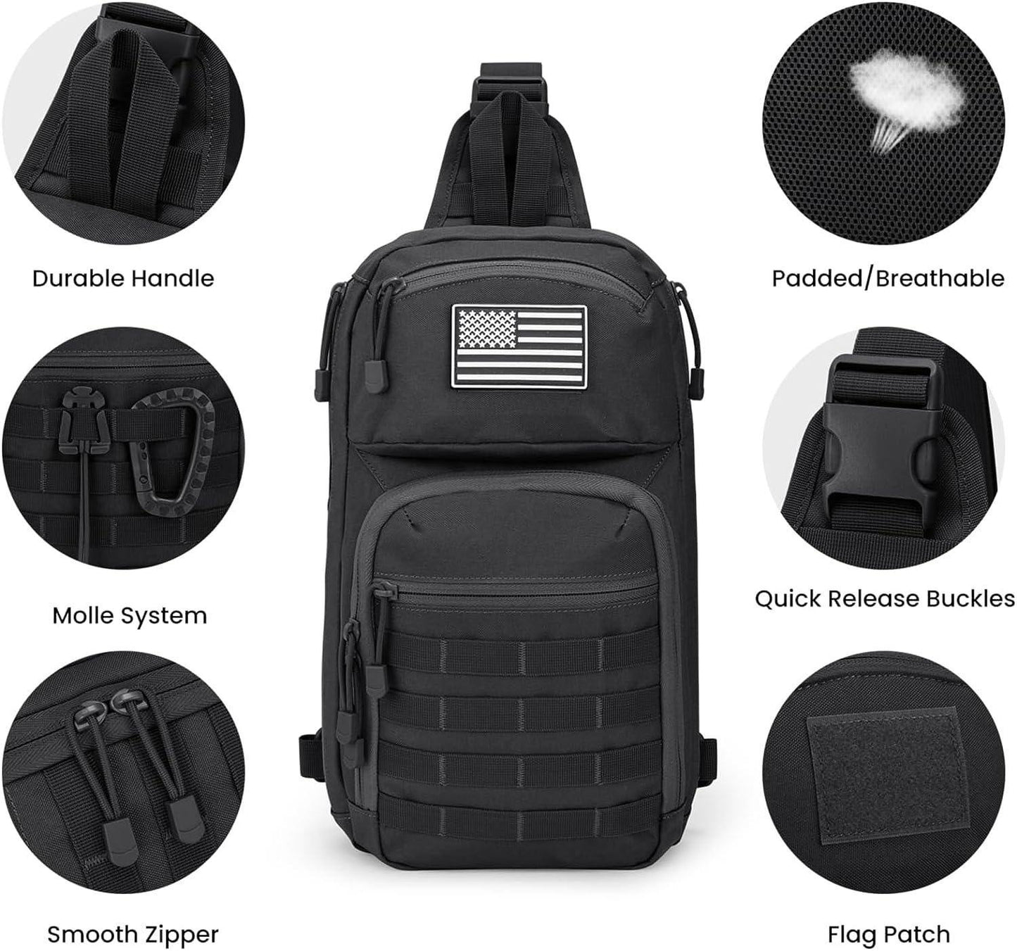 10L MOLLE Tactical Sling Backpack – Durable & Mission-Ready
