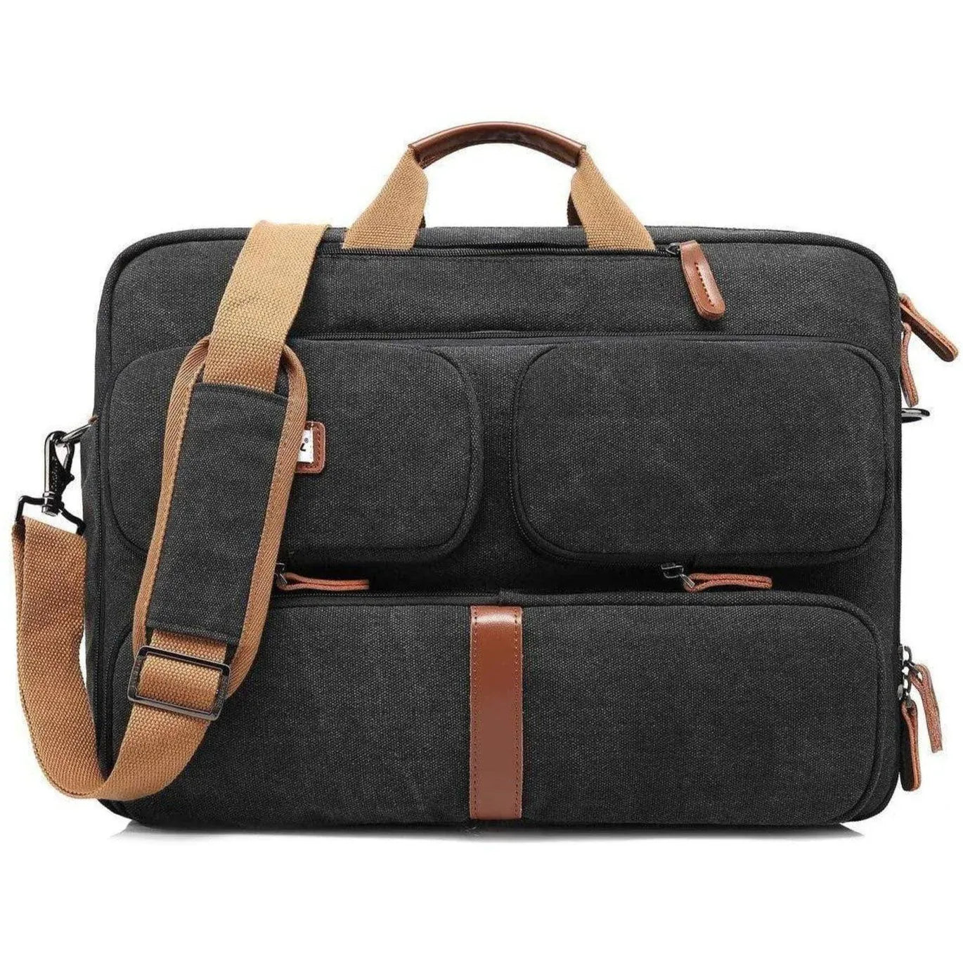 Oxford Canvas Messenger Bag – 3-in-1 Convertible Laptop Briefcase