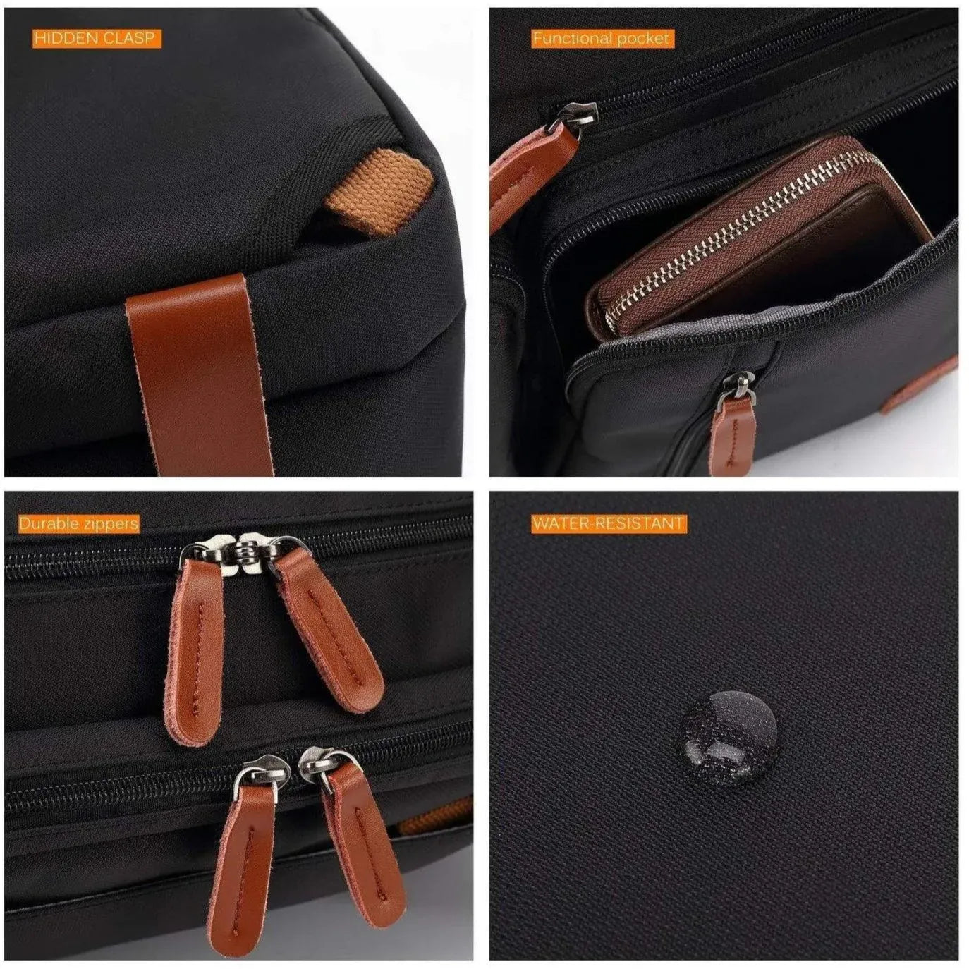 Oxford Canvas Messenger Bag – 3-in-1 Convertible Laptop Briefcase