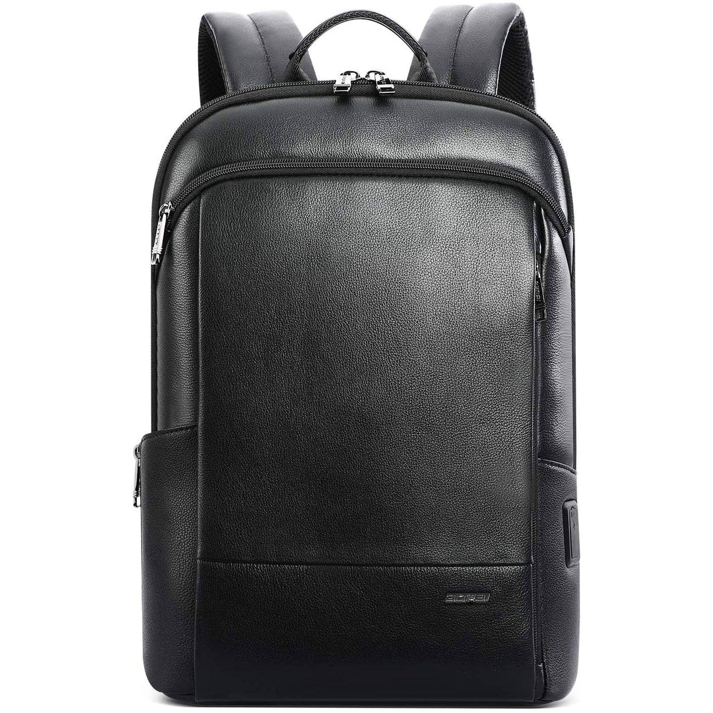Anti-Theft Leather Backpack – Smart USB Charging & 15.6″ Laptop Compartment