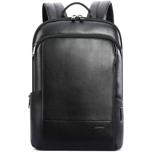 Anti-Theft Leather Backpack – Smart USB Charging & 15.6″ Laptop Compartment