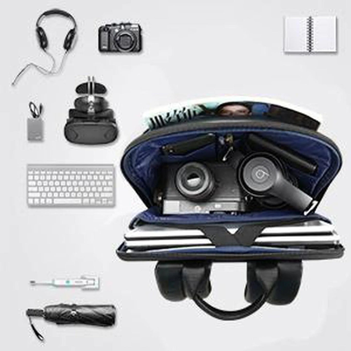 Anti-Theft Leather Backpack – Smart USB Charging & 15.6″ Laptop Compartment