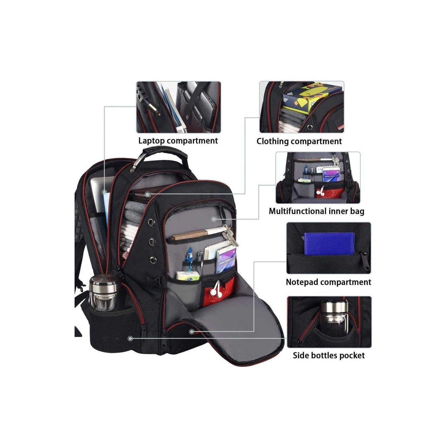 40L TSA-Approved Backpack – Expandable & Organized