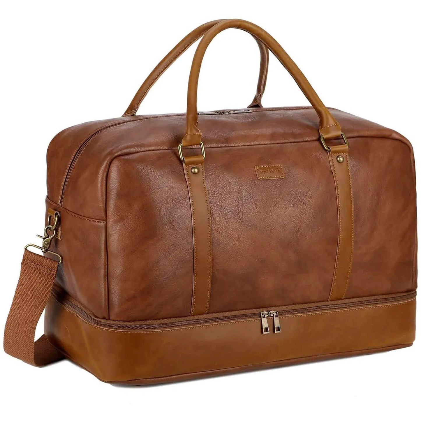 20″ Stylish Duffle Bag – Vegan Leather Weekender with Real Leather Accents