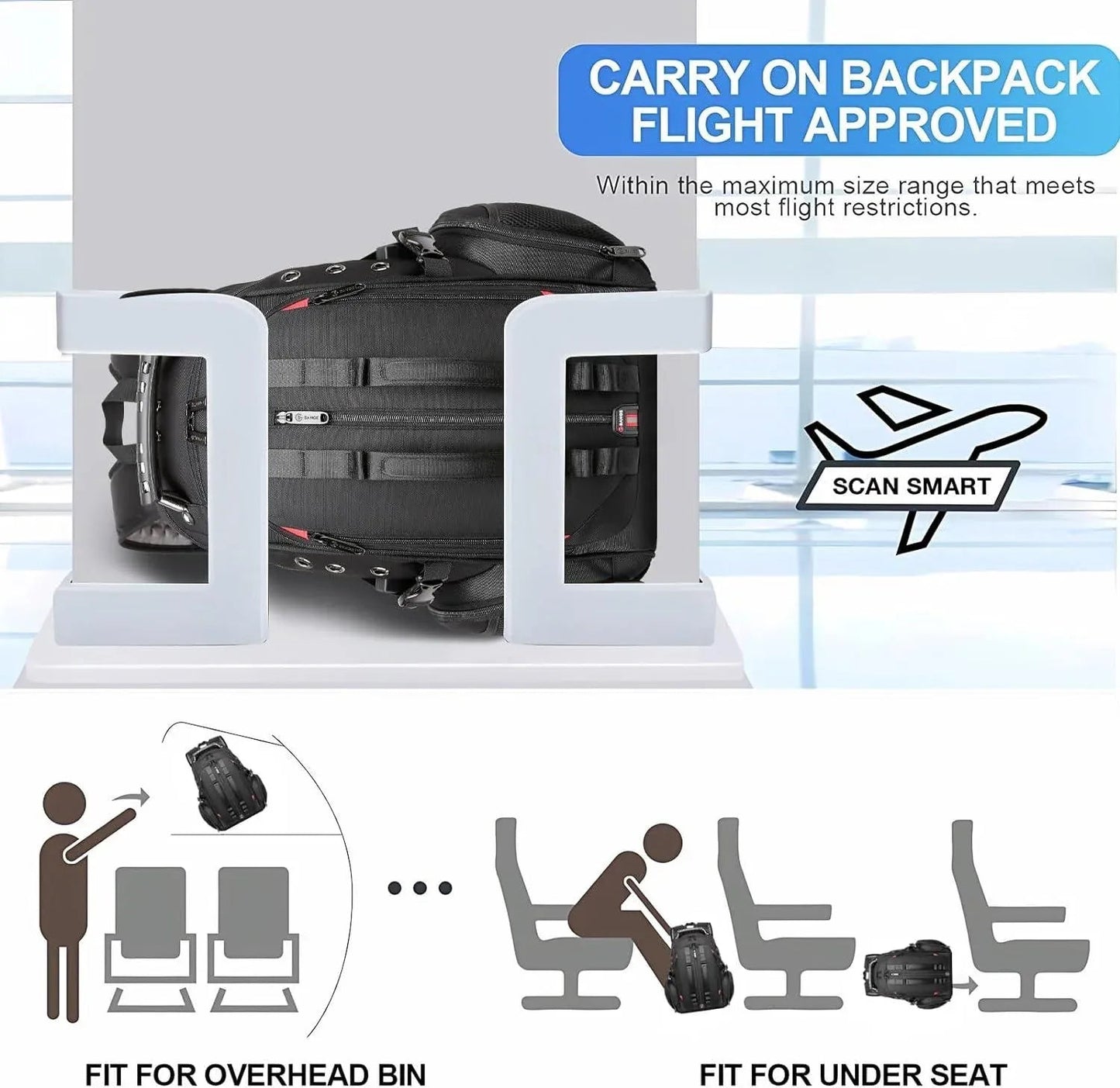Large Laptop Backpack – 40L TSA-Approved Oxford Travel Pack