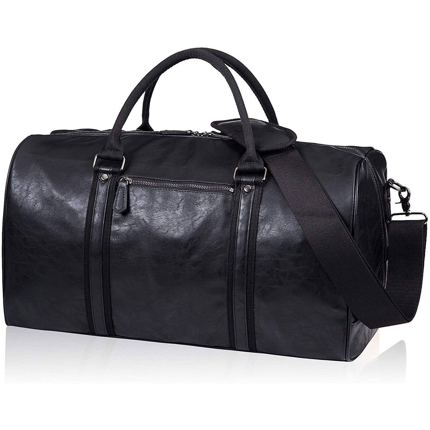 21″ Oversized Leather Travel Duffel Bag – Premium 52L Weekender