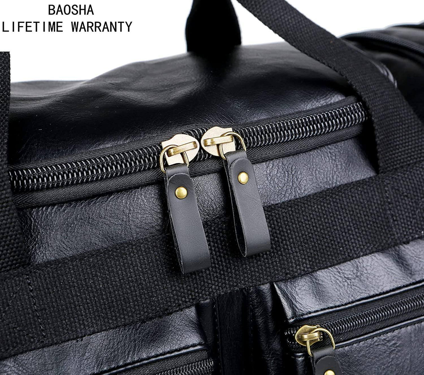 Stylish Leather Travel Duffel Weekender Bag – 40L Expandable Carry-On