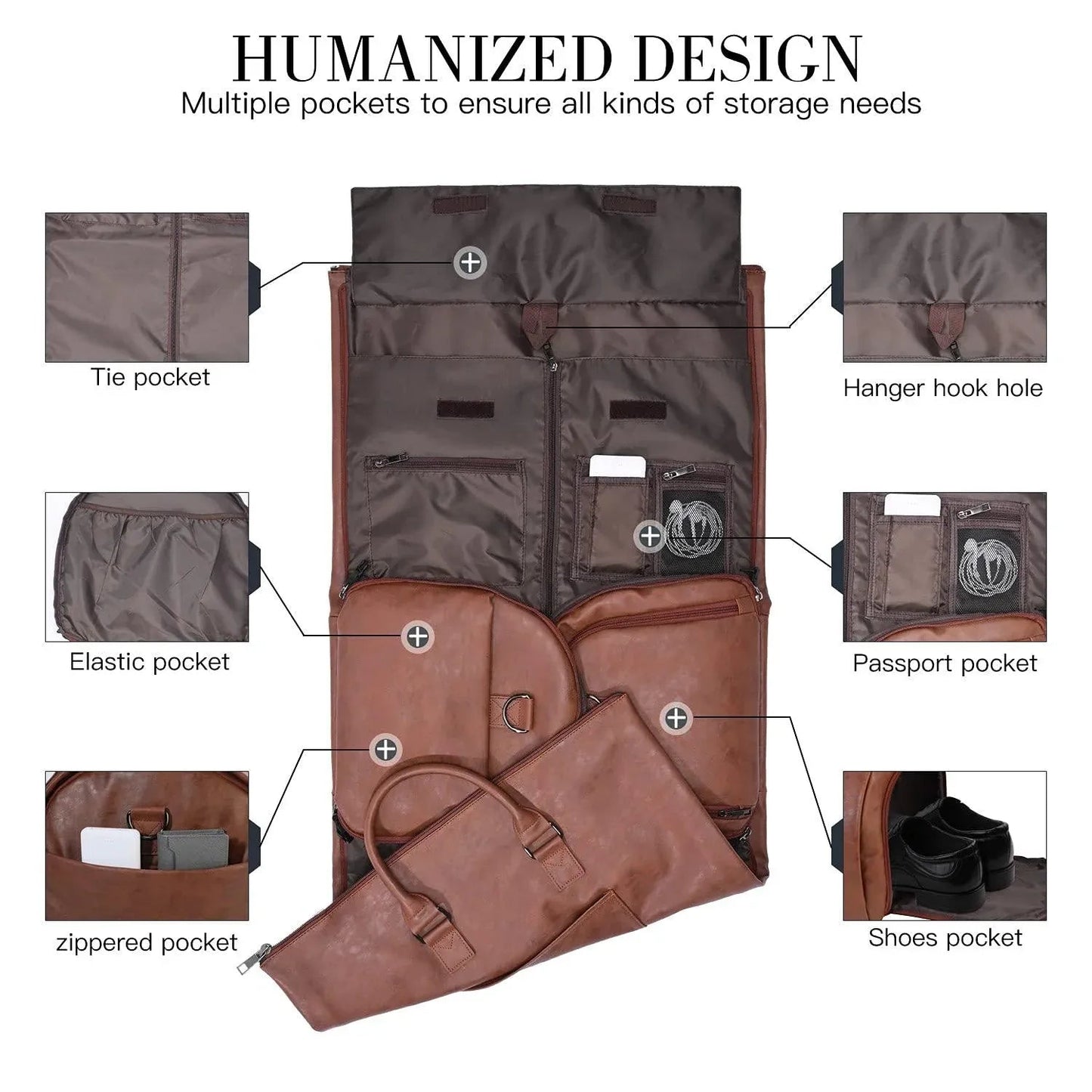 Pure Leather Duffel Bag – Classic 22″ Travel Weekender