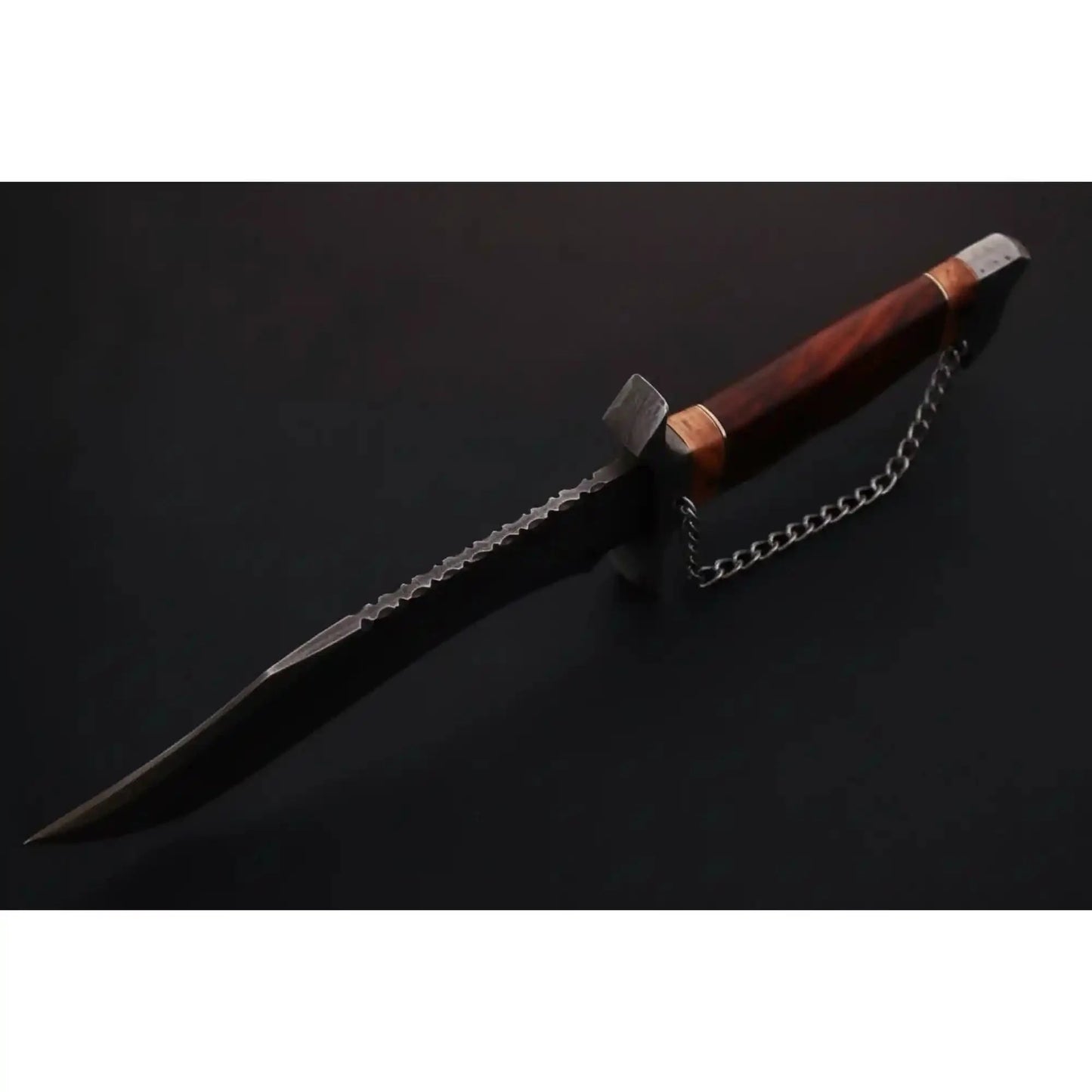Frontier Bowie Knife Recurved Clip Point Damascus Steel with Coffin Handle and S Guard – JW SteelCrafts