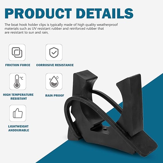 Boat Hook Holder Replacement for SOF-LOC Gaff Hook Holder with Rubber Spring Strap (2 pack)