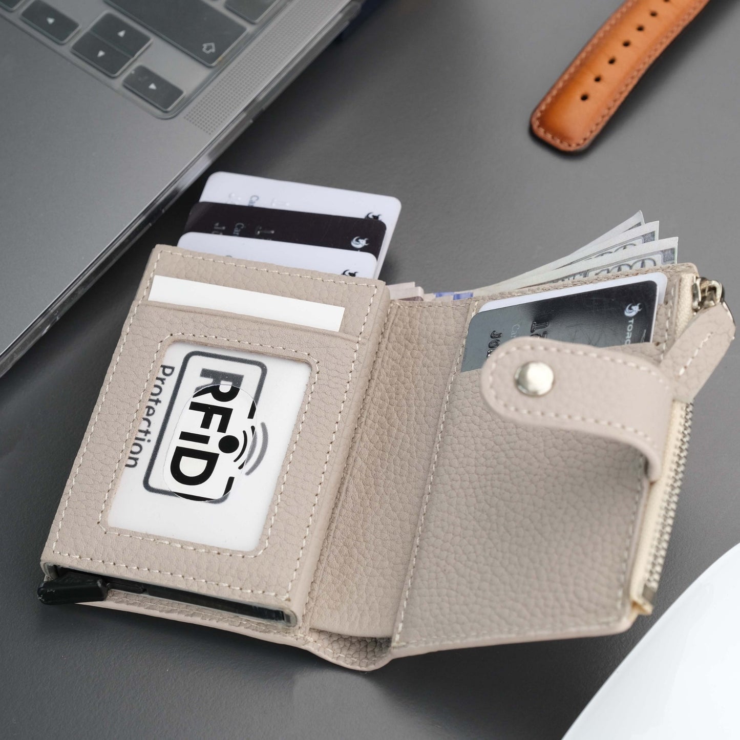 Glenrock Mink Leather Pop-up Cardholder Wallet