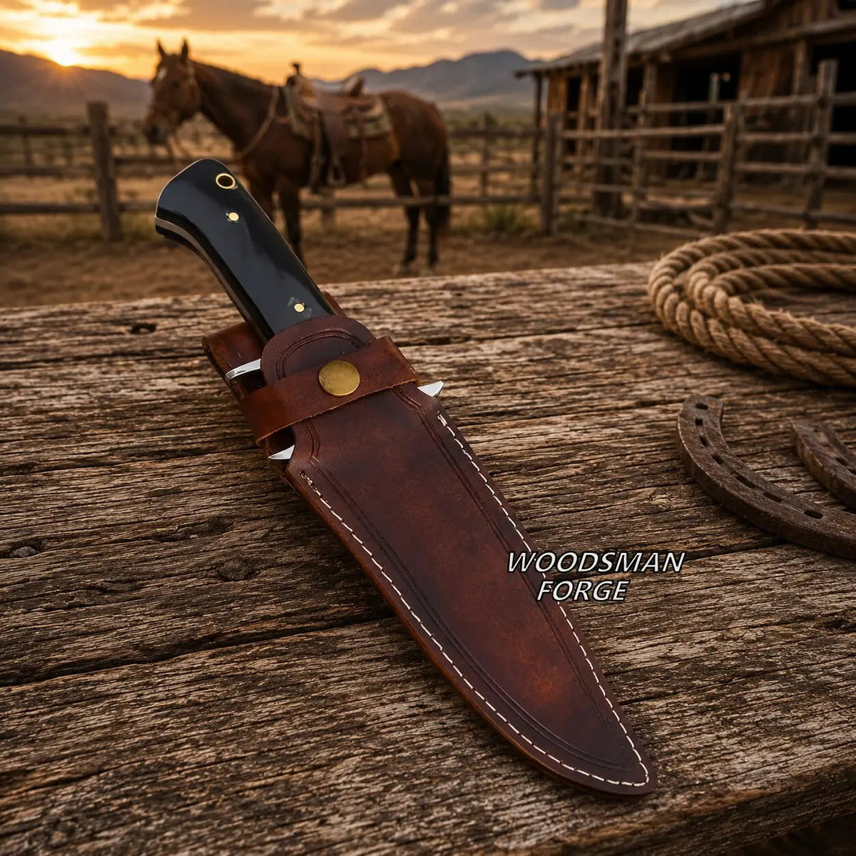 Grimward D2 Micarta Bowie Knife – 13" Full Tang