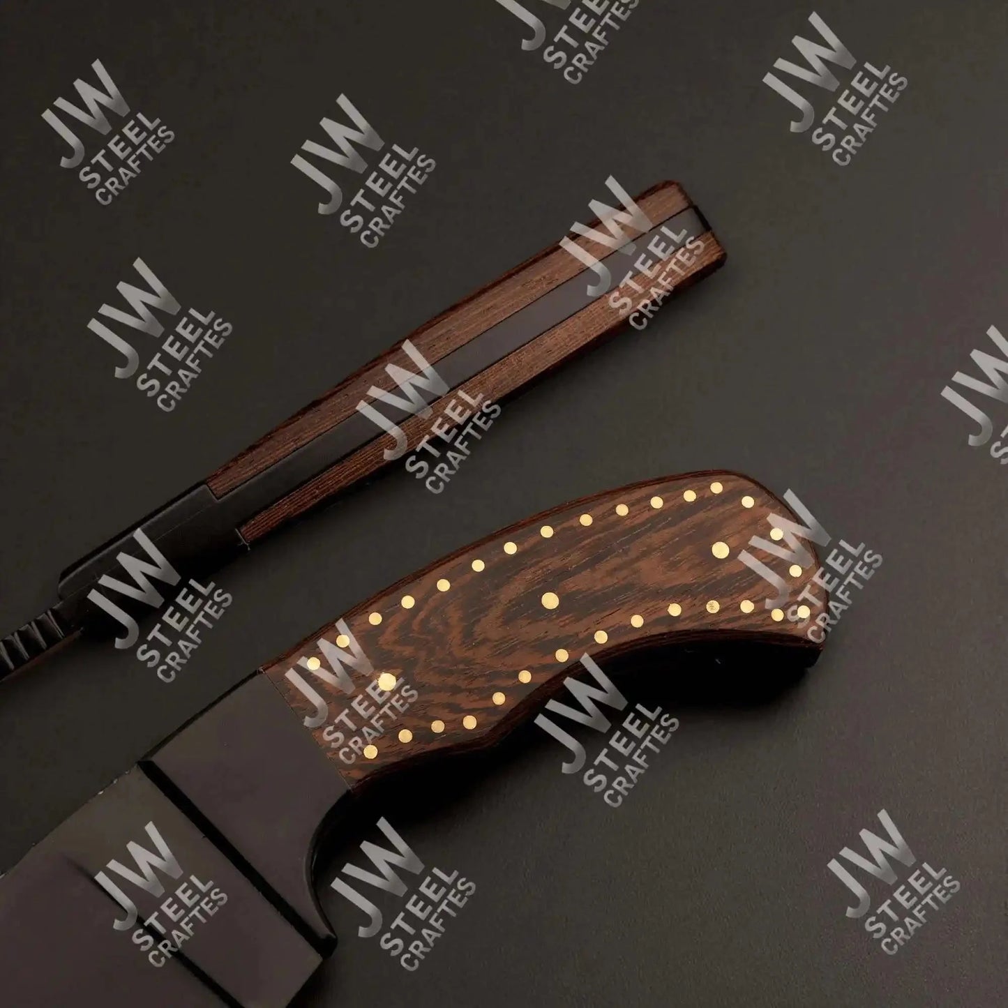 Hand Forged High Carbon Steel Persian-Style Bowie Knife, Upswept Trailing Point Blade, Pakka Wood Handle, JW SteelCrafts