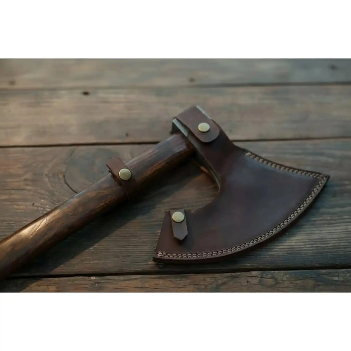 Handmade Damascus Steel Bearded Viking Axe with Hardwood Handle – Custom Forged Norse Camp Axe | JW SteelCrafts
