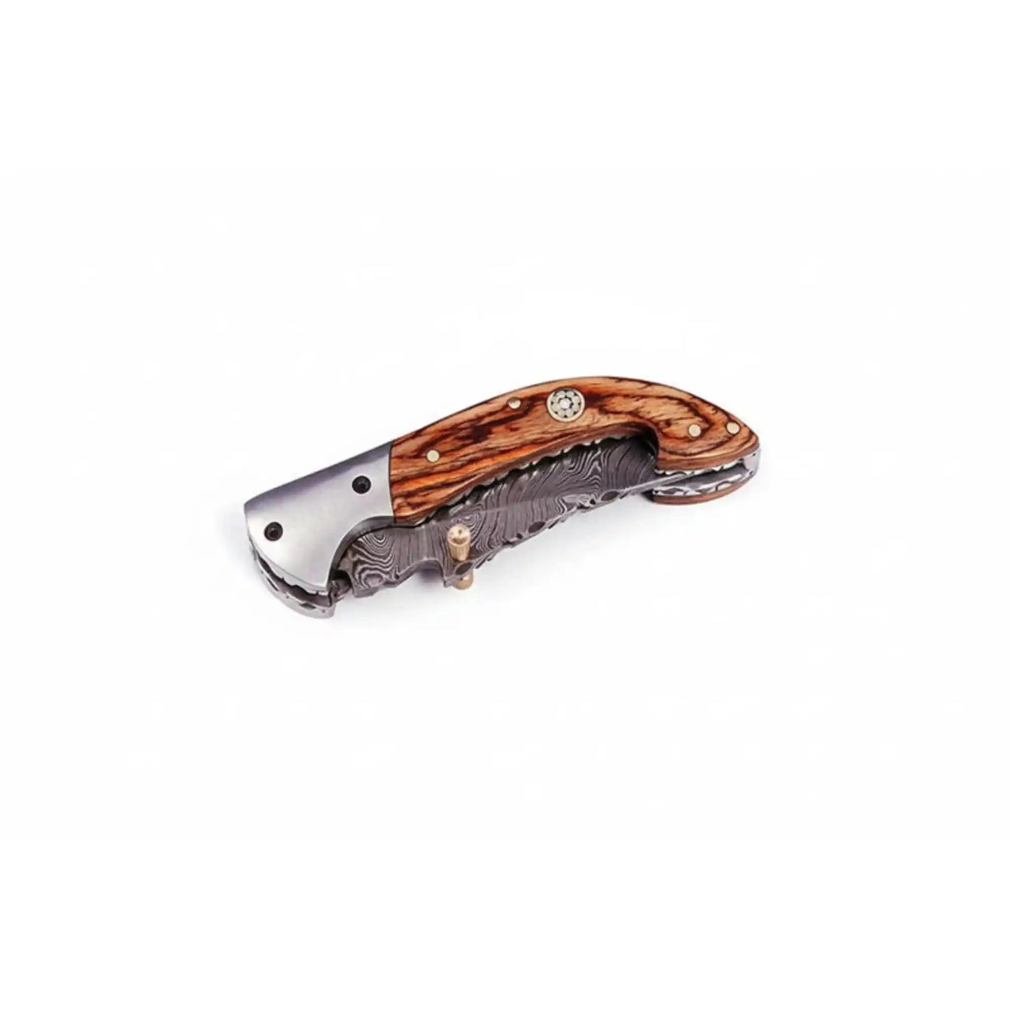 Handmade Damascus Steel Folding Knife with Exotic Wood Handle | Custom Pocket Knife | JW SteelCrafts