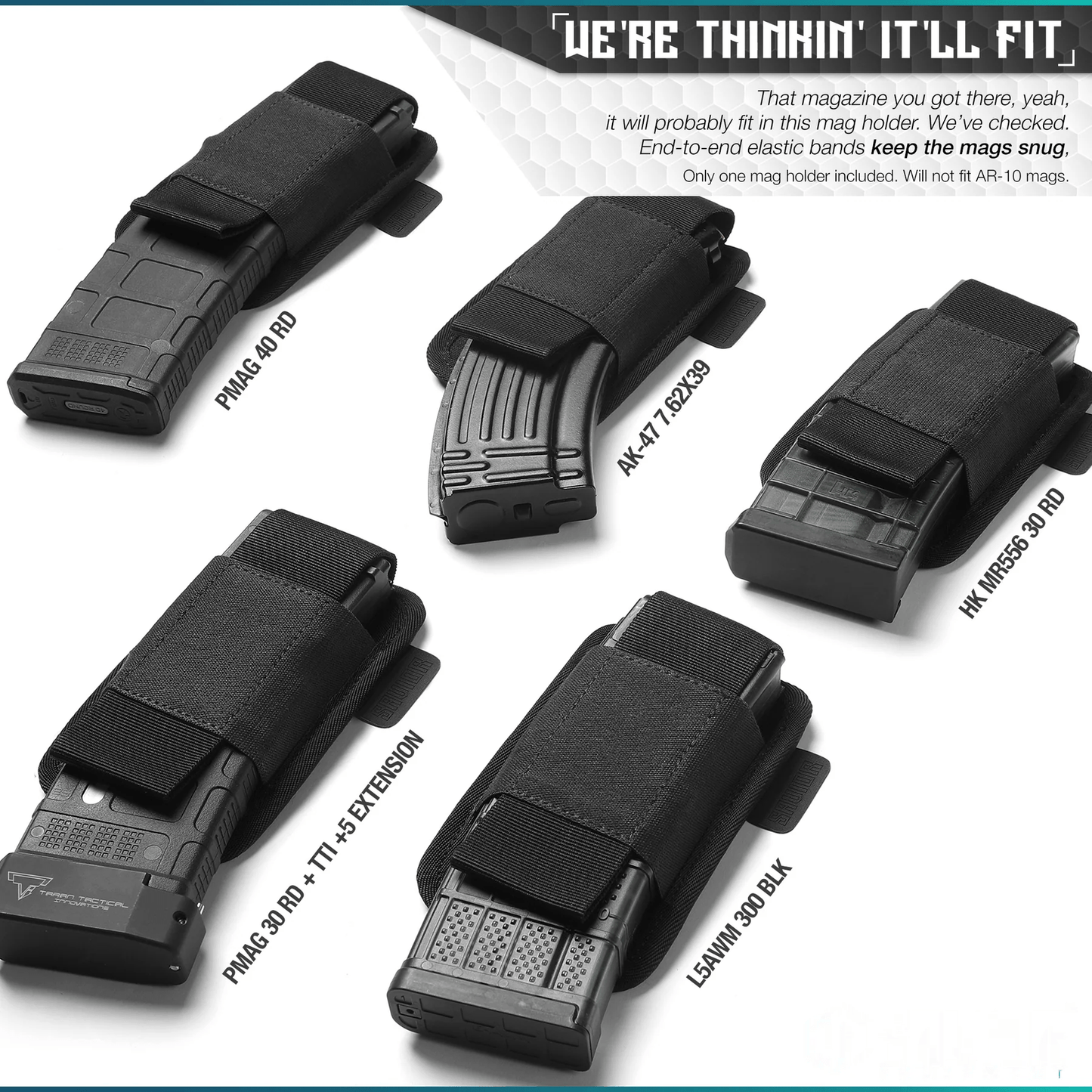 AR-15/AK-47 Mag Holster - Hook Backing (Multiple Slots)