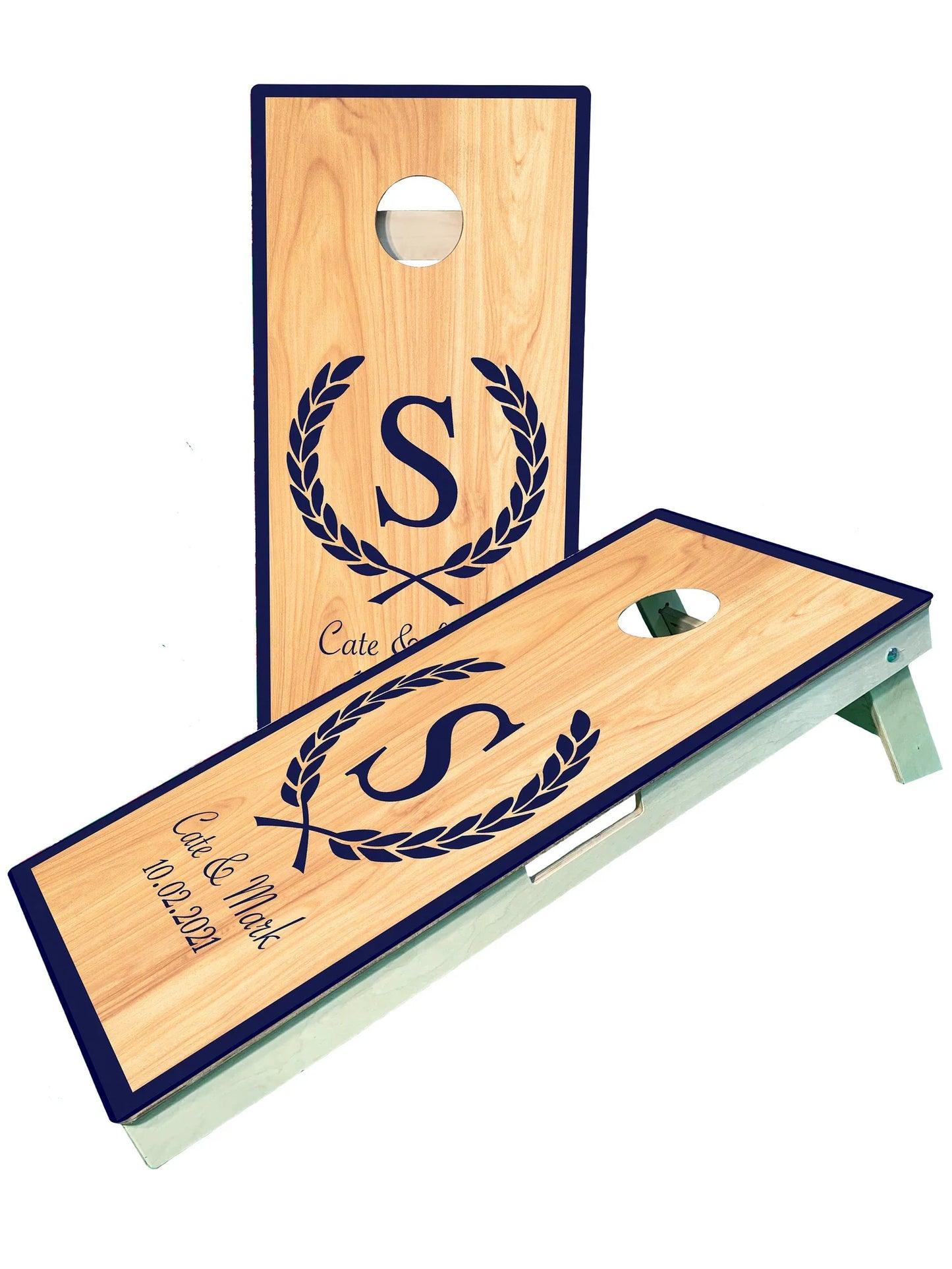 Custom Monogram Family Last Name/Est Cornhole Boards for Backyard/Wedding/Family Gift