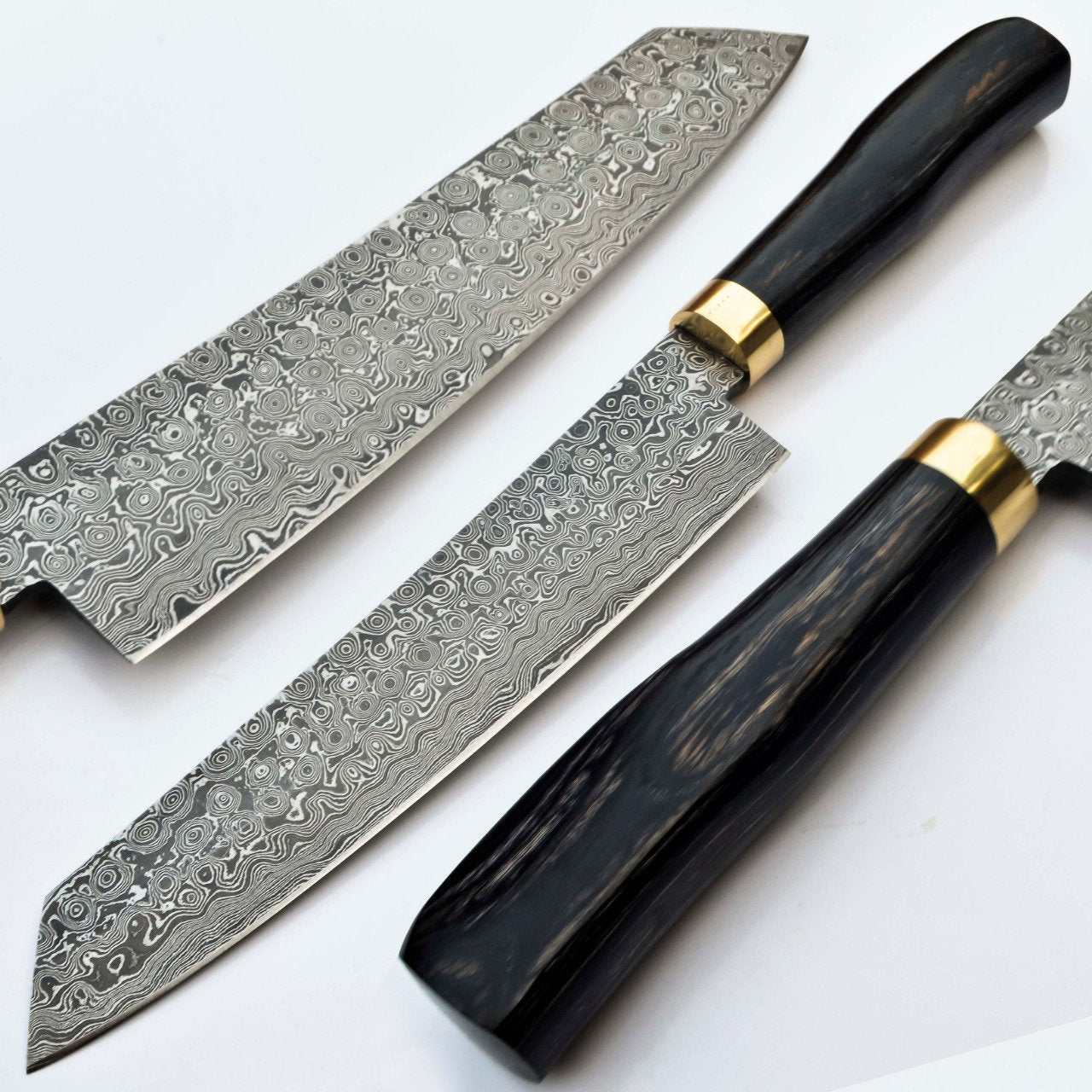 Custom Handmade Raindrop Damascus Steel Chef Knife