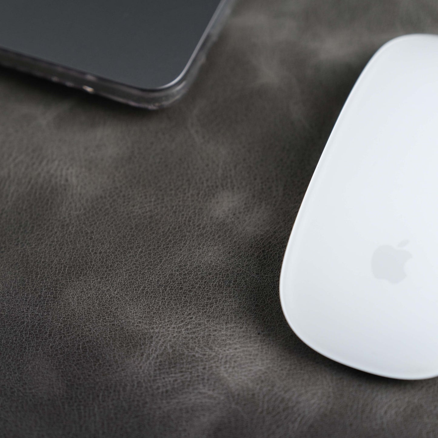 Jersey Grey Leather Desk Pad for Office and Home