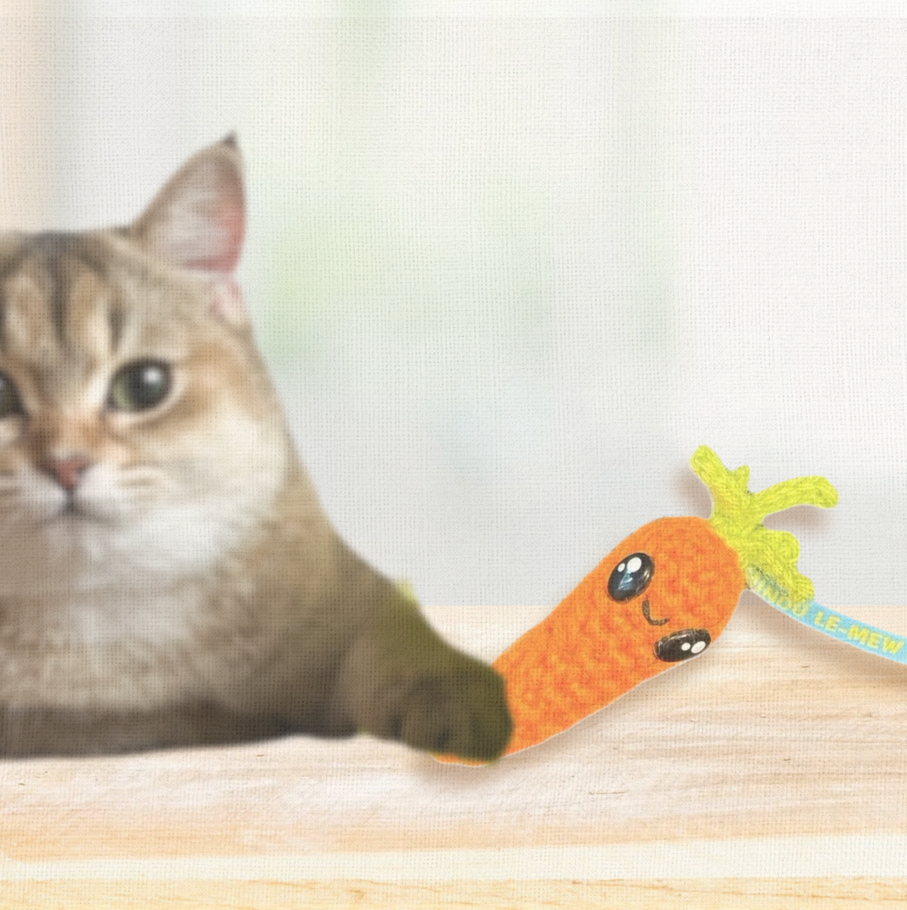 Handmade Catnip Toy | Lulu the Carrot Chunkle Puff Infused with Miracle Nip Botanicals