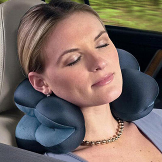 Neck Pillow Microbead Portable Pillow Use At Home Or On The Go To Support Your Neck Work Travel Pillow Comfortable Cushion for Neck Support Super Lightweight Portable Headrest Machine Washable Great for Airplane Chair Car Bed