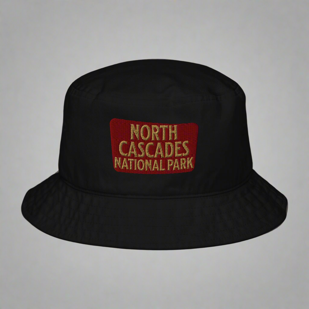 North Cascades National Park Organic Embroidered Bucket Hat