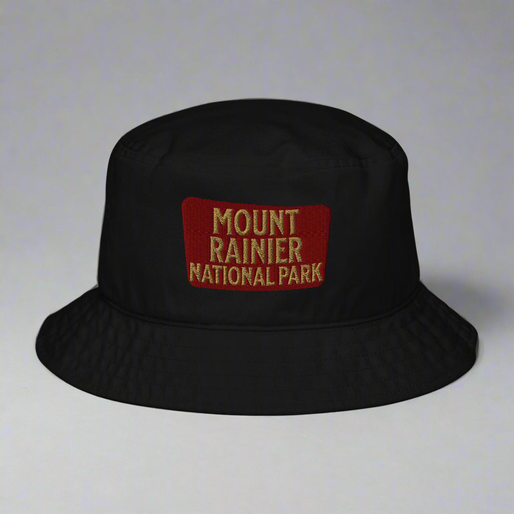 Mount Rainier National Park Sign Organic Bucket Hat