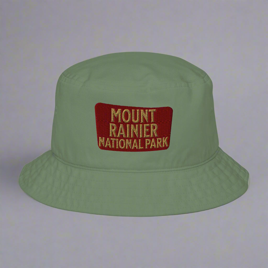 Mount Rainier National Park Sign Organic Bucket Hat