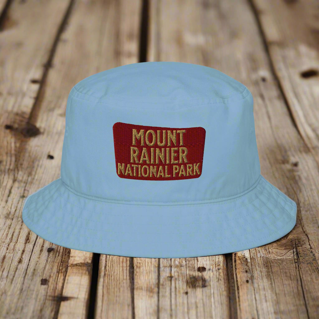 Mount Rainier National Park Sign Organic Bucket Hat
