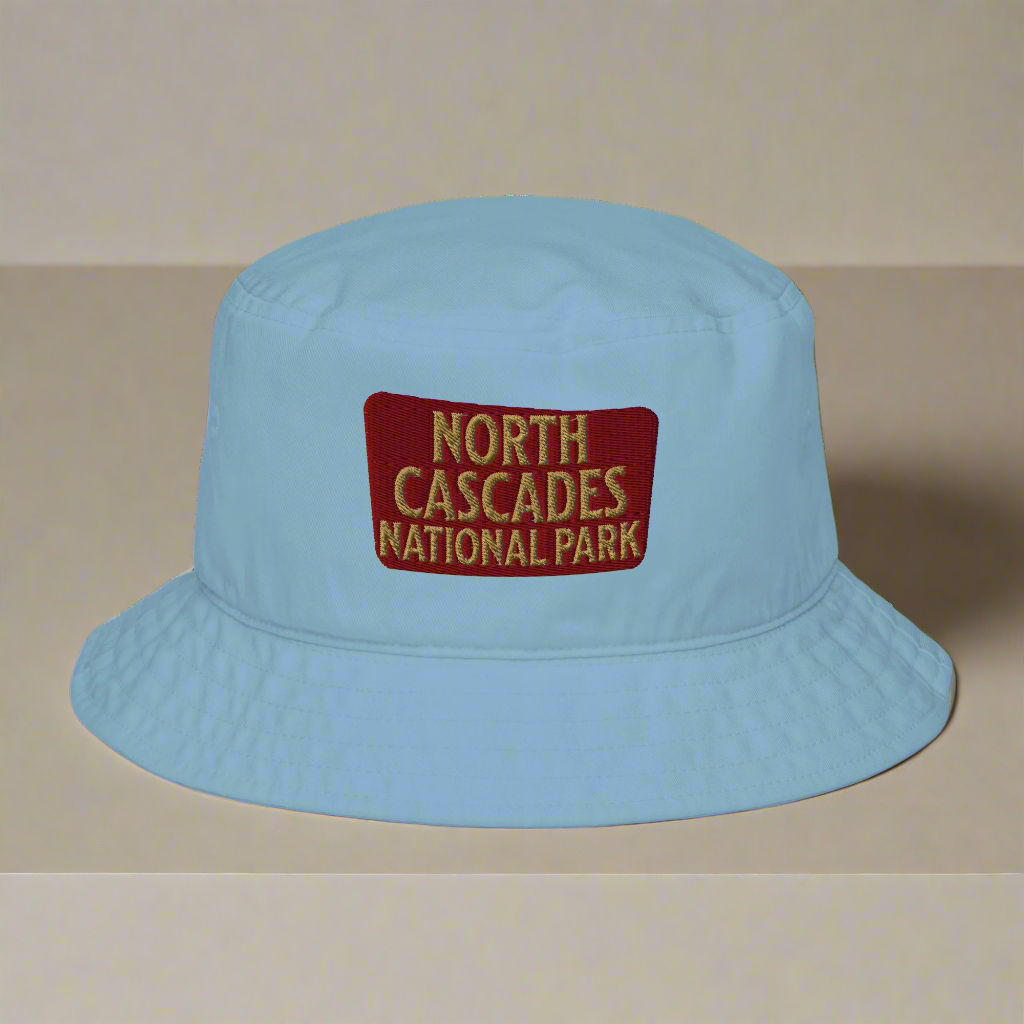 North Cascades National Park Organic Embroidered Bucket Hat