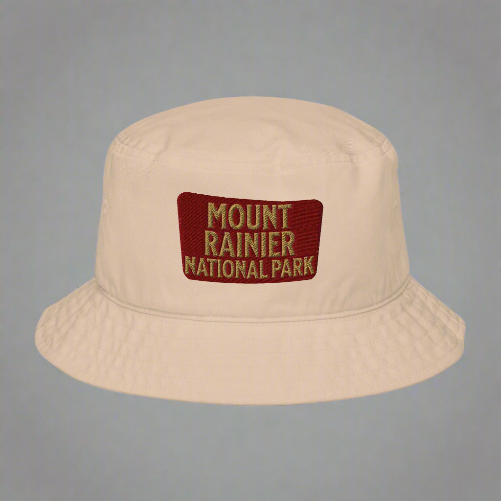Mount Rainier National Park Sign Organic Bucket Hat
