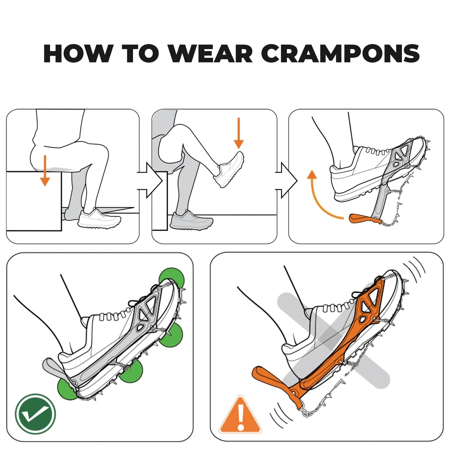 22 Anti Slip Stainless Steel Crampons for Shoes and Boots