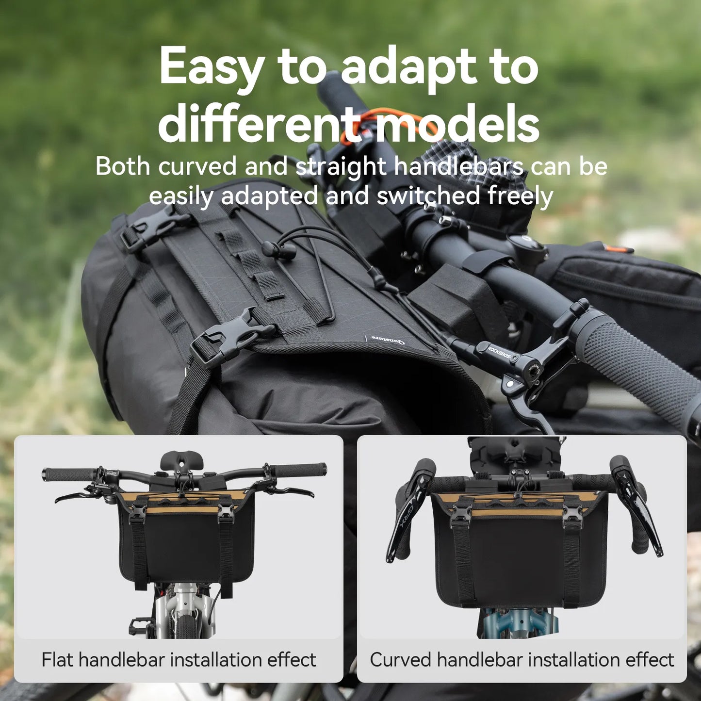 Adjustable Handlebar Cradle Bike Bag Carrier for Bikepacking