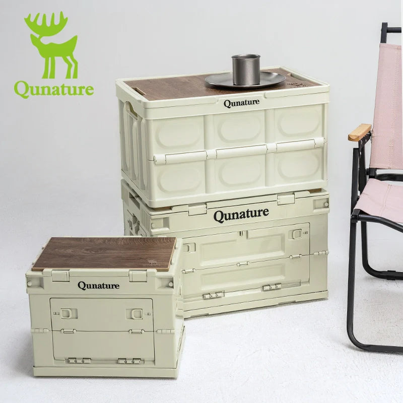 55L & 30L Folding Storage Box with Tabletop & Lid and Handle