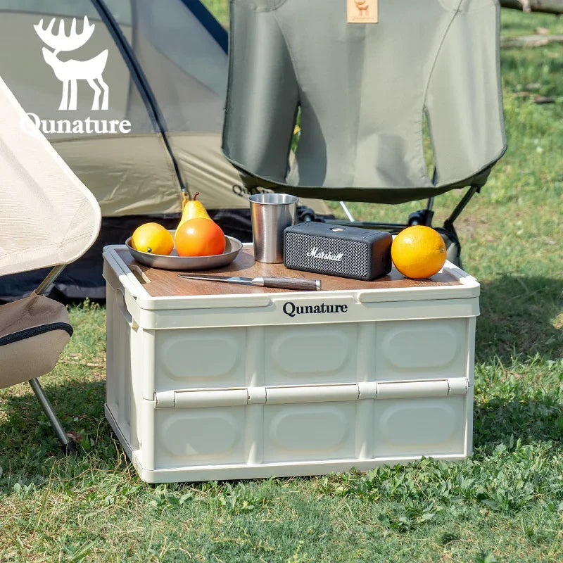 55L & 30L Folding Storage Box with Tabletop & Lid and Handle