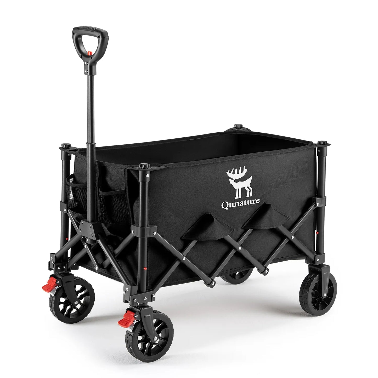 220lbs Foldable Utility Wagon with 360° Swivel Wheels