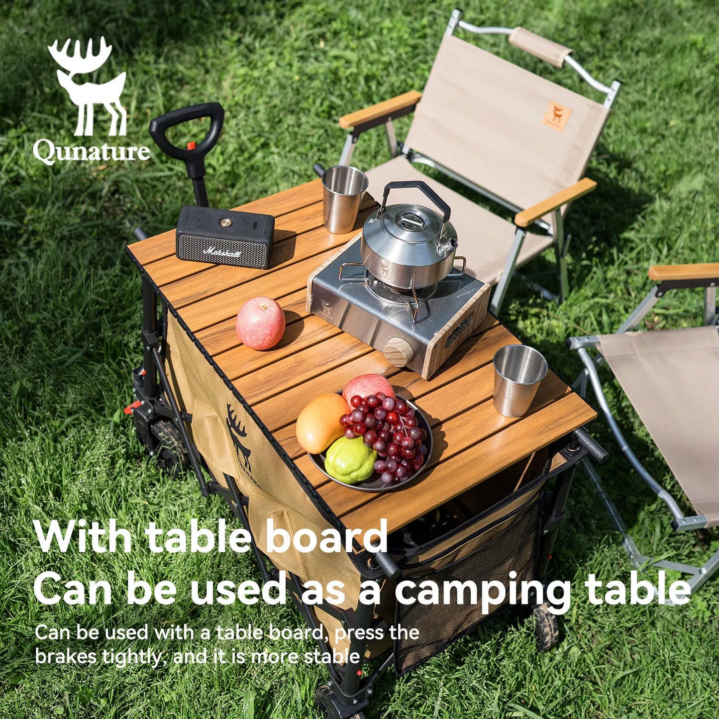 220lbs Foldable Utility Wagon with 360° Swivel Wheels