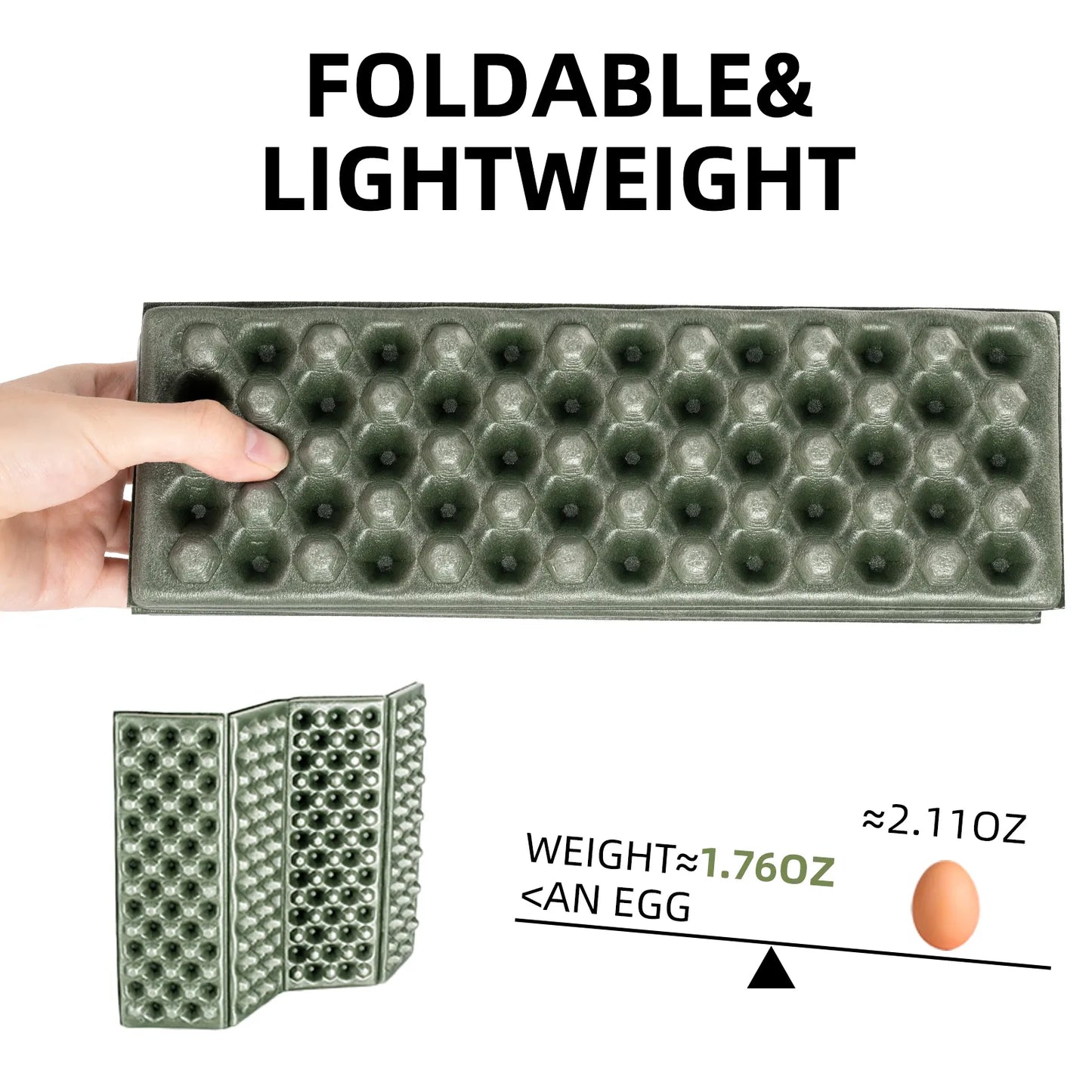 Folding Seat Pad Mat with Foam for Hiking & Camping,  Lightweight & Portable