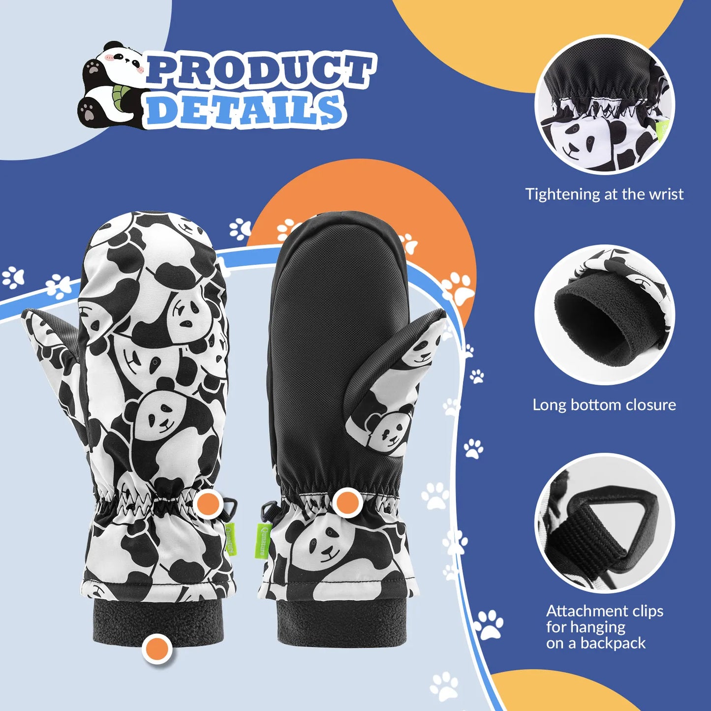 Kids Waterproof Windproof Insulated Ski Gloves