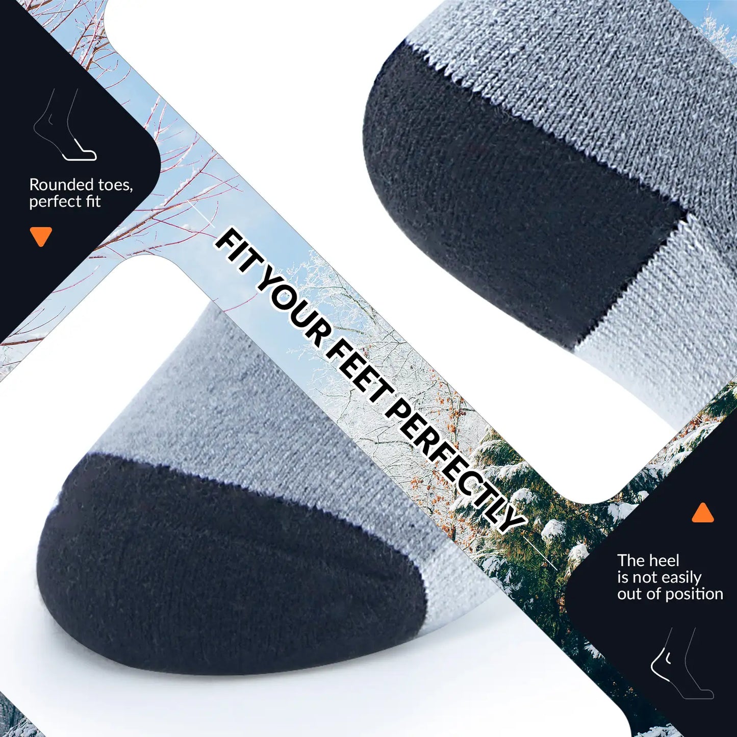 Kids Wool Blend Ski Socks, Cold Weather Knee-high Warm Socks for Winter