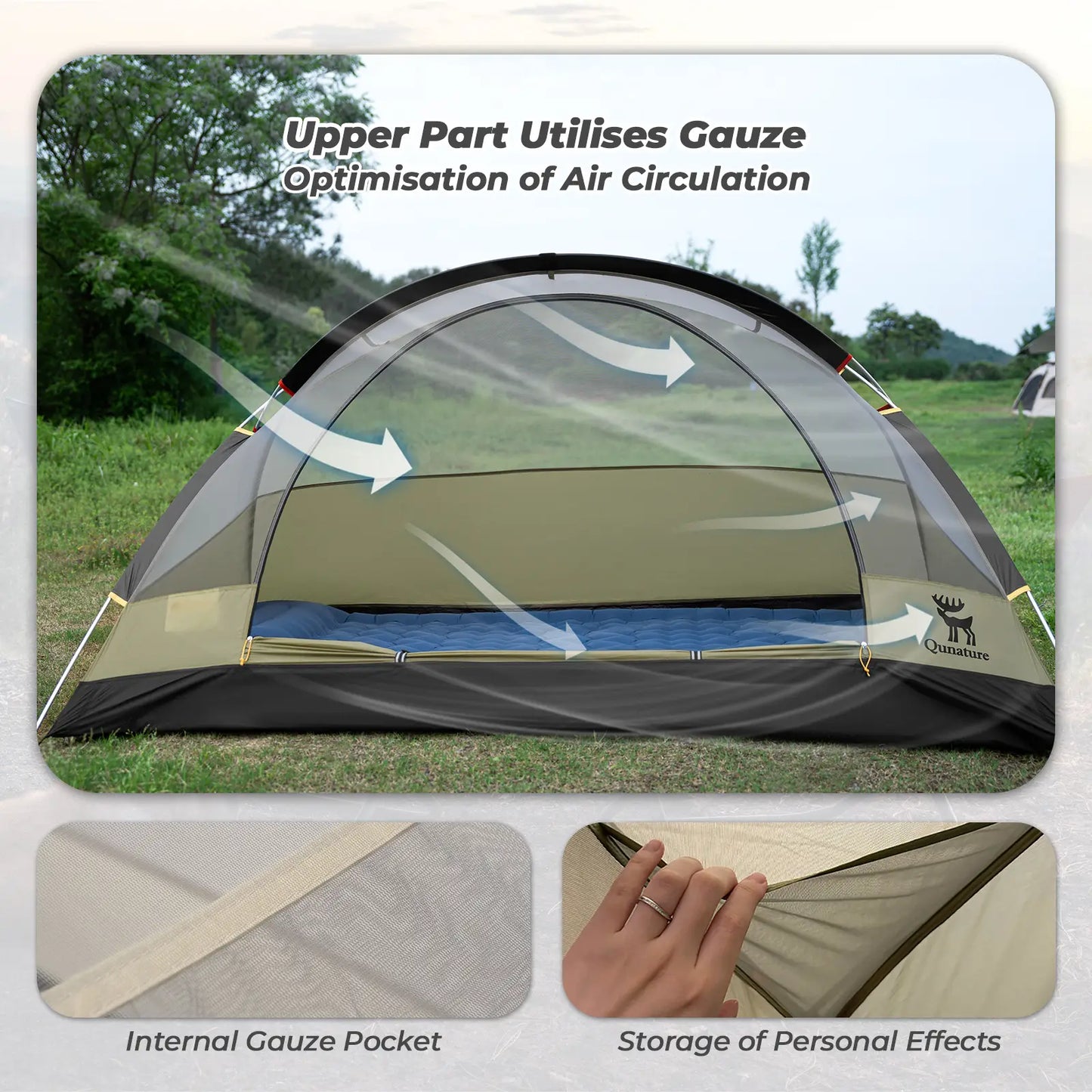 Lightweight Rainproof Tent with Aluminum Rods Easy Setup for Camping