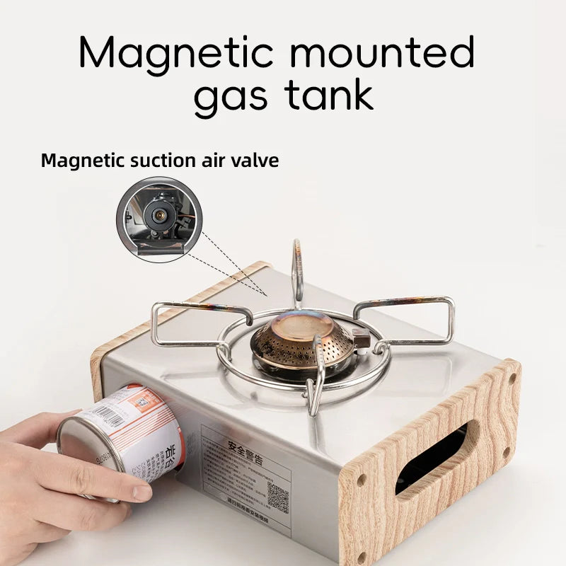 Mini Cassette Stove with 2.8KW Flame and Magnetic Gas Tank Portable Design