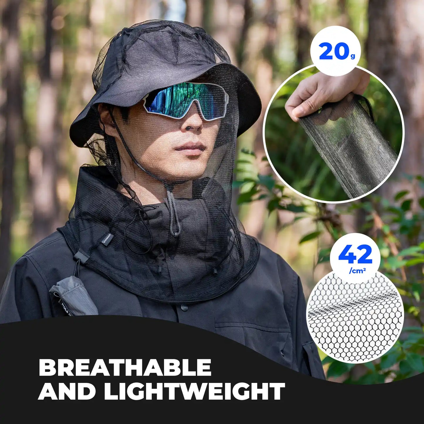 Mosquito Head Net Mesh for Hiking & Outdoors