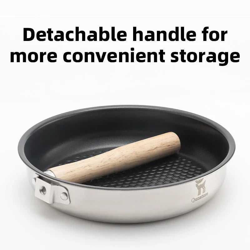 Non-Stick Stainless Steel Frying Pan with Detachable Handle